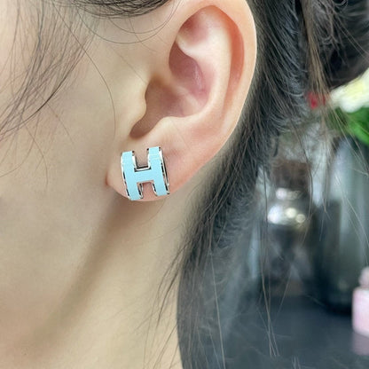 ¡®Lume Jewelry¡¯POP H SKY BLUE STUD EARRINGS