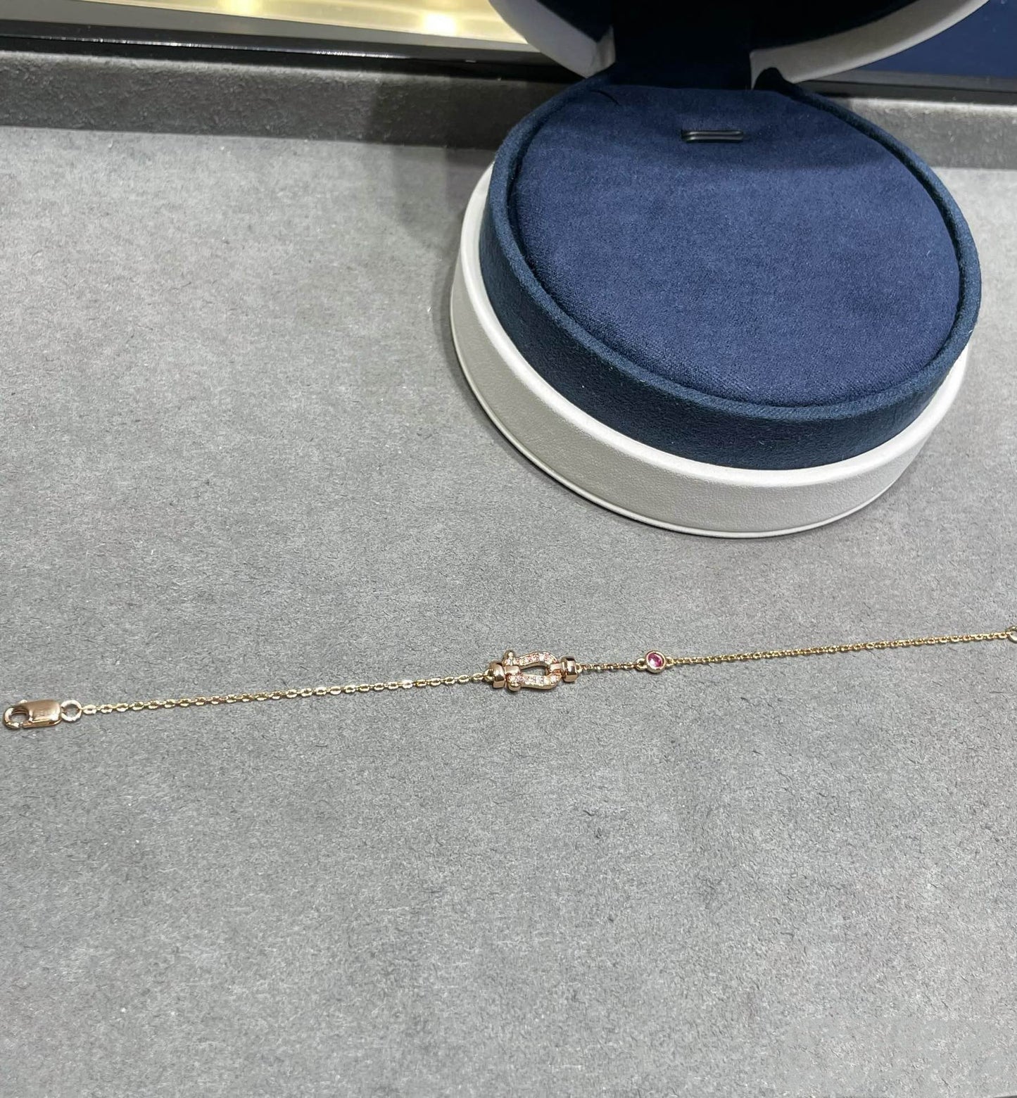 ¡®Lume Jewelry¡¯FORCE 10 DIAMOND CHAIN LINK PINK GOLD BRACELET