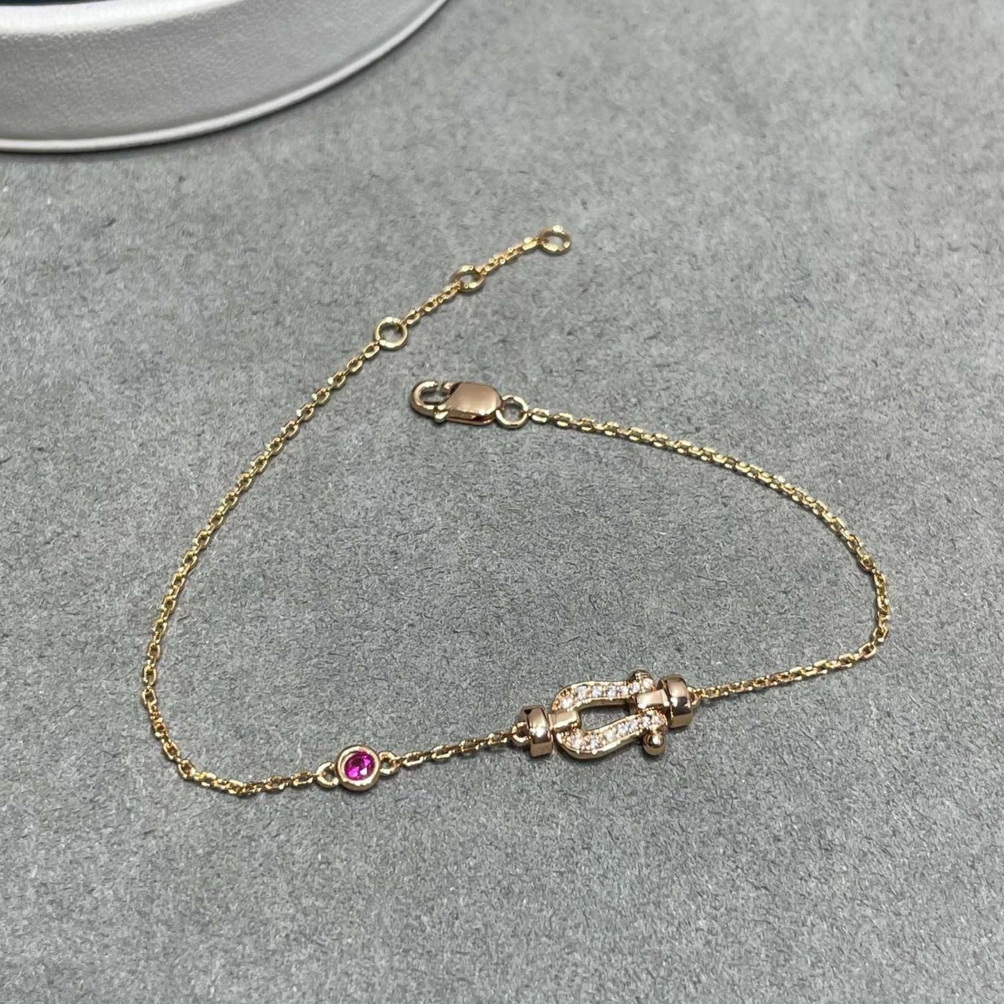 ¡®Lume Jewelry¡¯FORCE 10 DIAMOND CHAIN LINK PINK GOLD BRACELET