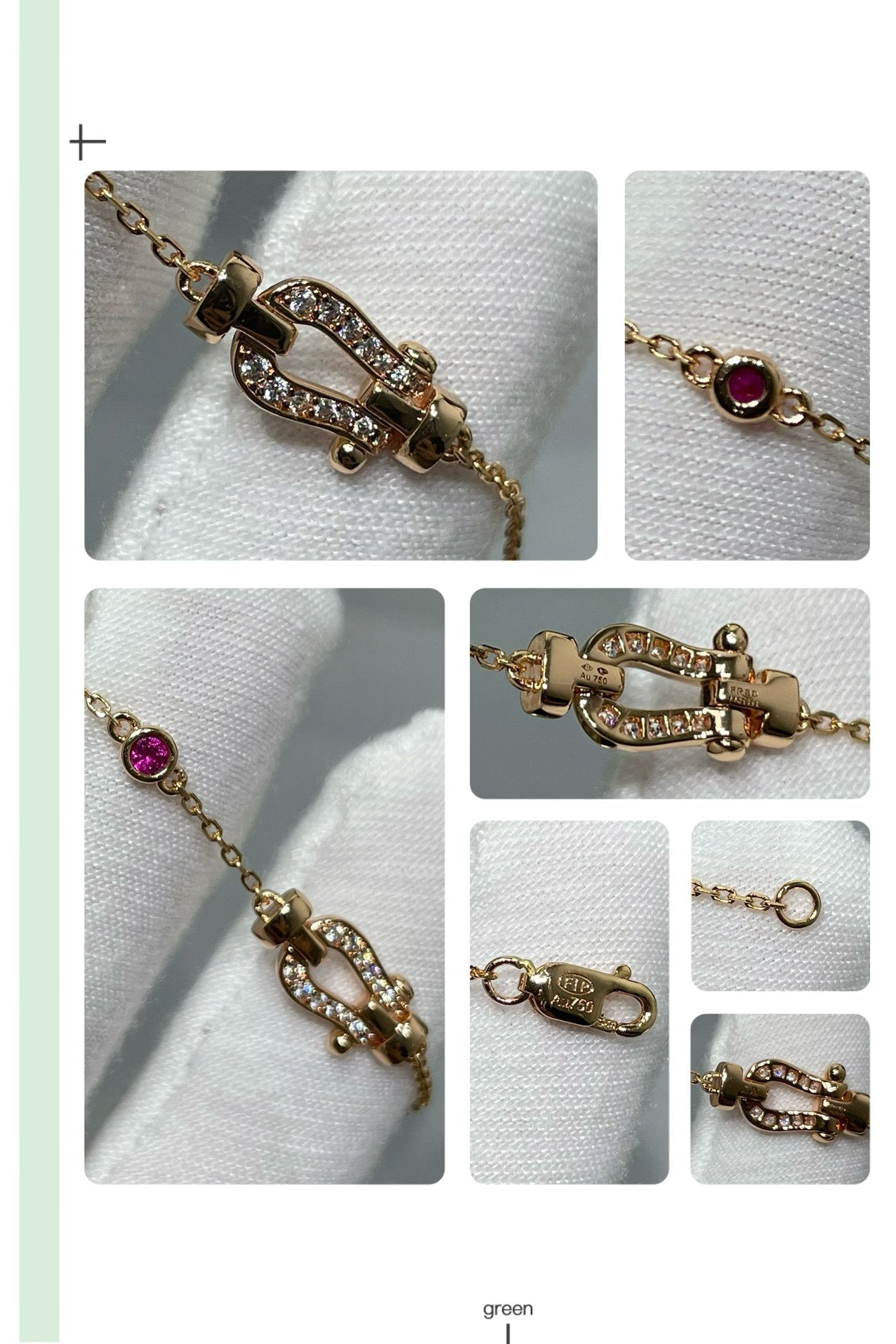 ¡®Lume Jewelry¡¯FORCE 10 DIAMOND CHAIN LINK PINK GOLD BRACELET