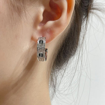 ¡®Lume Jewelry¡¯LOVE CERAMIC DIAMOND PAVED SILVER EARRINGS