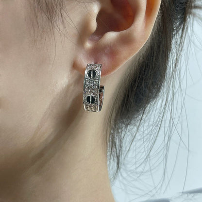 ¡®Lume Jewelry¡¯LOVE CERAMIC DIAMOND PAVED SILVER EARRINGS