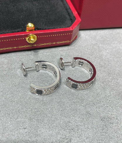 ¡®Lume Jewelry¡¯LOVE CERAMIC DIAMOND PAVED SILVER EARRINGS