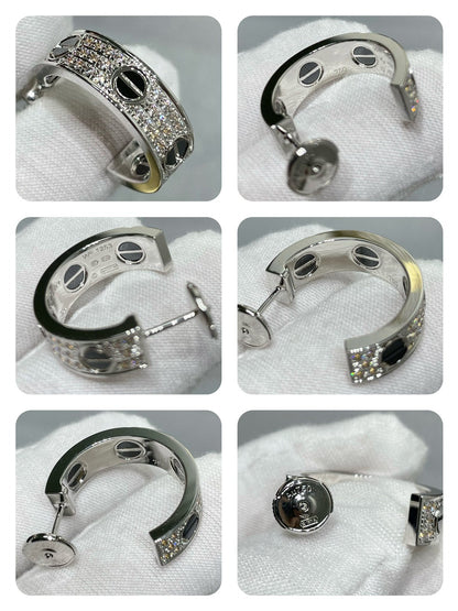 ¡®Lume Jewelry¡¯LOVE CERAMIC DIAMOND PAVED SILVER EARRINGS