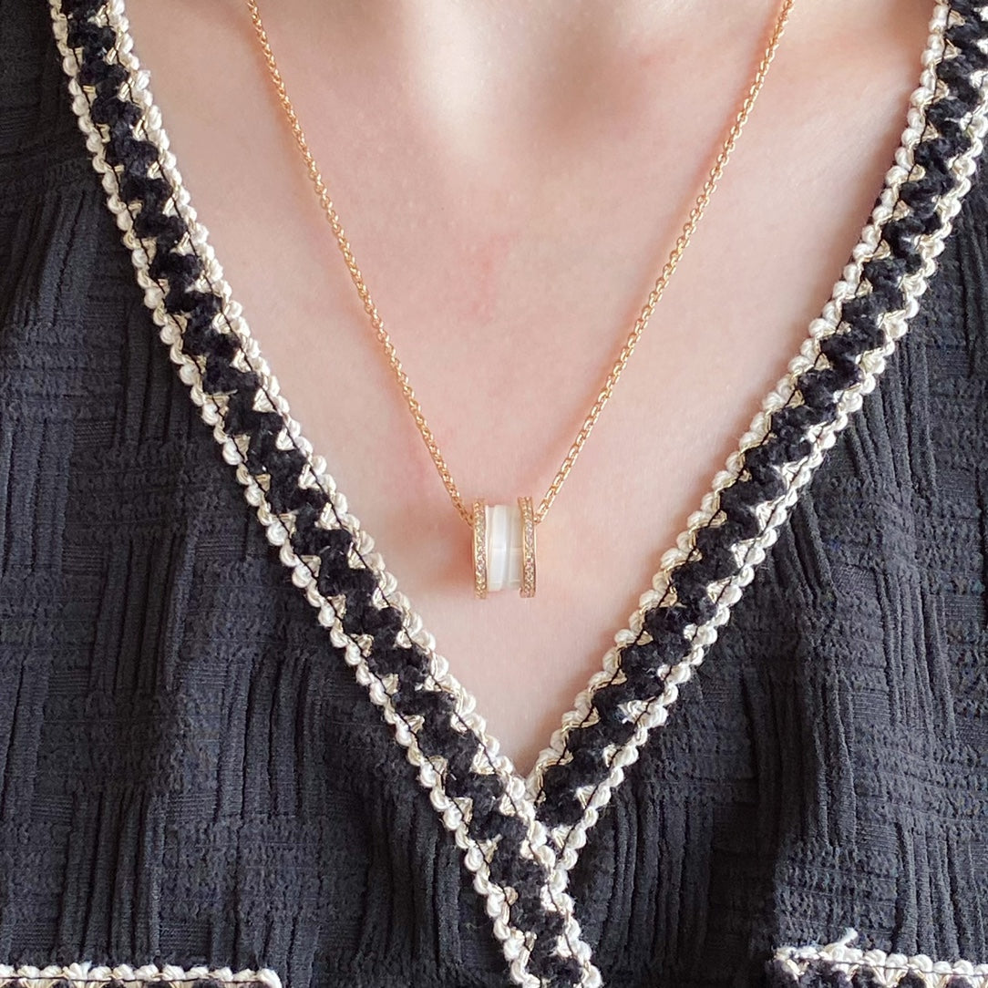 [Lume Jewelry]ZERO 1 DIAMOND CERAMIC NECKLACE