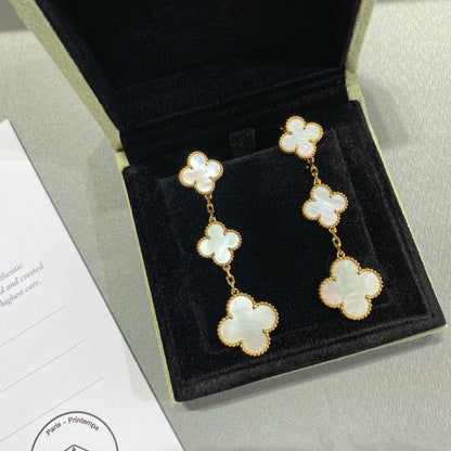 ¡®Lume Jewelry¡¯CLOVER MOP 3 MOTIFS GOLD EARRINGS