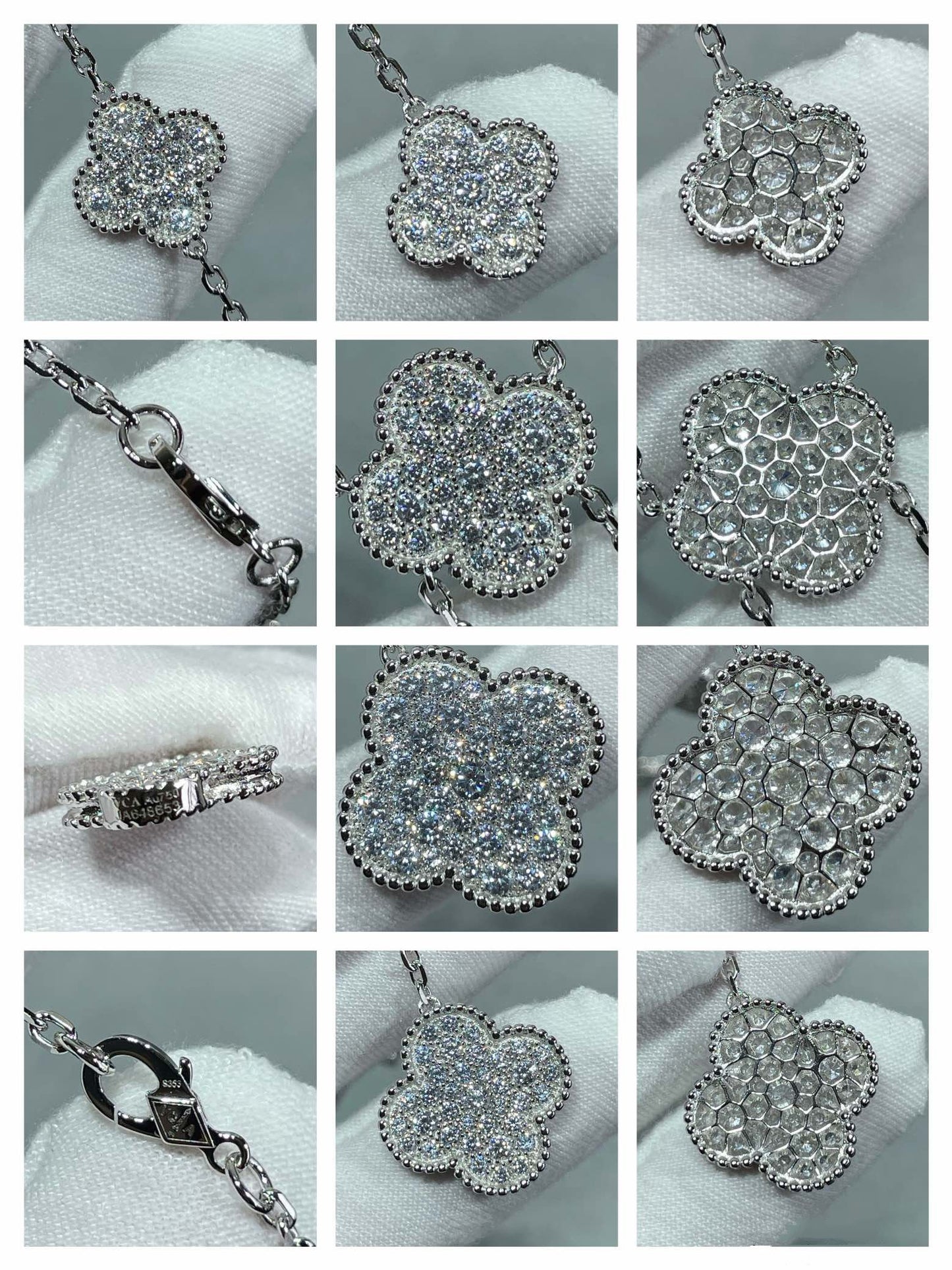 ¡®Lume Jewelry¡¯CLOVER 6 MOTIF DIAMOND PAVED NECKLACE