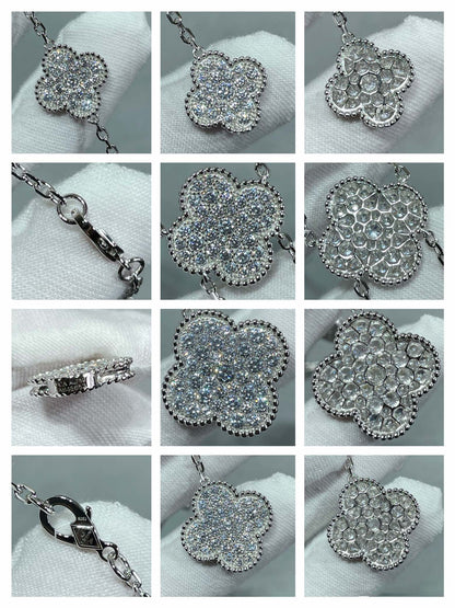 ¡®Lume Jewelry¡¯CLOVER 6 MOTIF DIAMOND PAVED NECKLACE