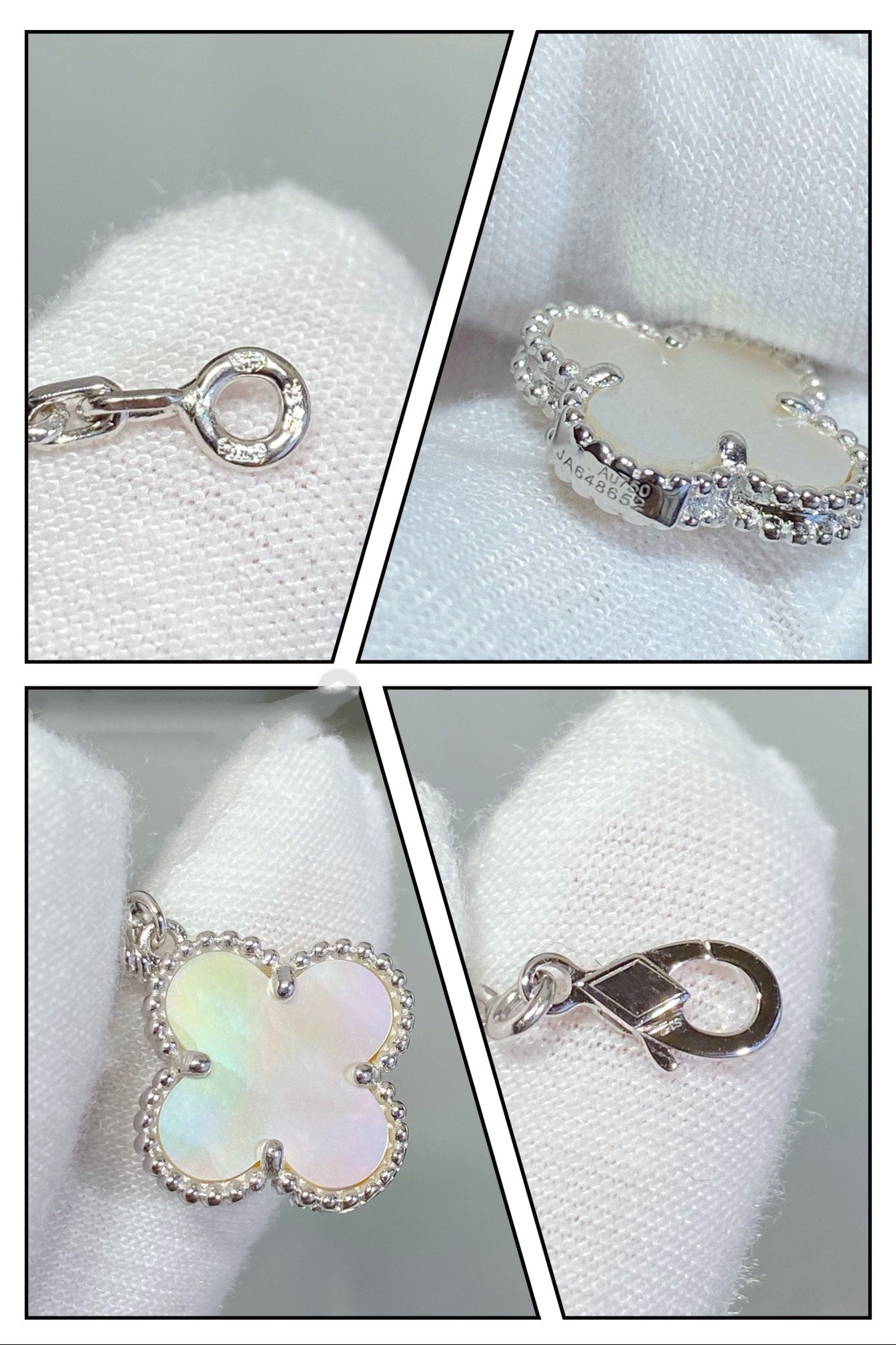 ¡®Lume Jewelry¡¯CLOVER 5 MOTIF WHITE MOP SILVER BRACELET