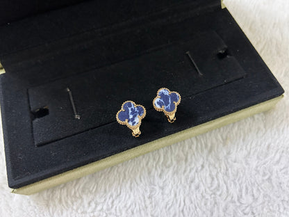 ¡®Lume Jewelry¡¯CLOVER PIETERSITE MEDIUM STUD EARRINGS