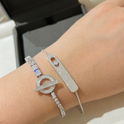 [Lume Jewelry]MOVE CLASSIQUE DIAMOND PAVED BRACELET(Adjustable)