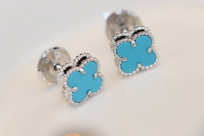 ¡®Lume Jewelry¡¯CLOVER MINI TURQUOISE SILVER STUD EARRINGS