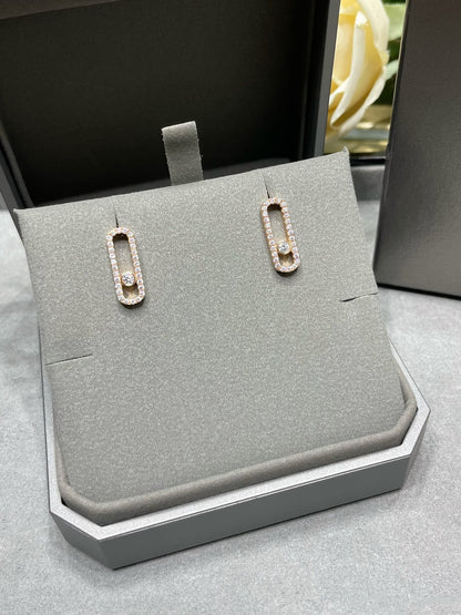 [Lume Jewelry]MOVE UNO STUD DIAMOND PAVED EARRINGS