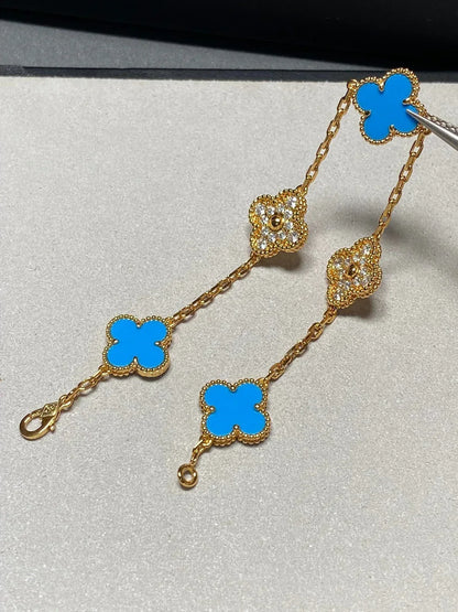 [Lume Jewelry]New CLOVER 5 MOTIF BLUE AGATE BRACELET COLLECTION