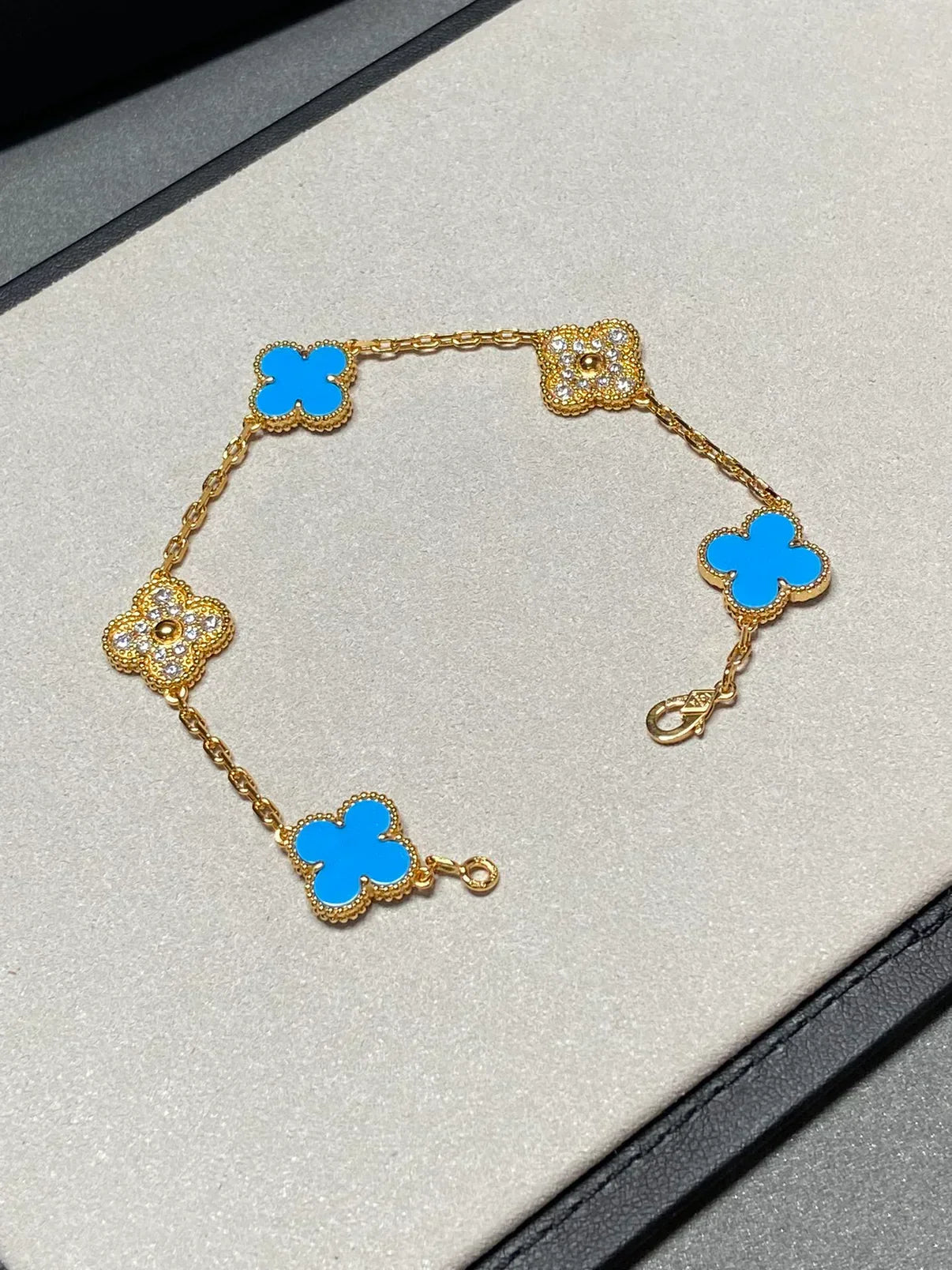 [Lume Jewelry]New CLOVER 5 MOTIF BLUE AGATE BRACELET COLLECTION