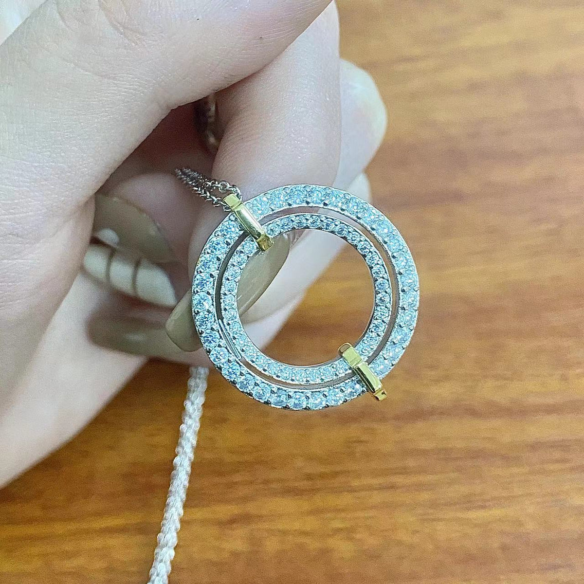 [Lume Jewelry]EDGE DIAMOND GOLD SILVER NECKLACE