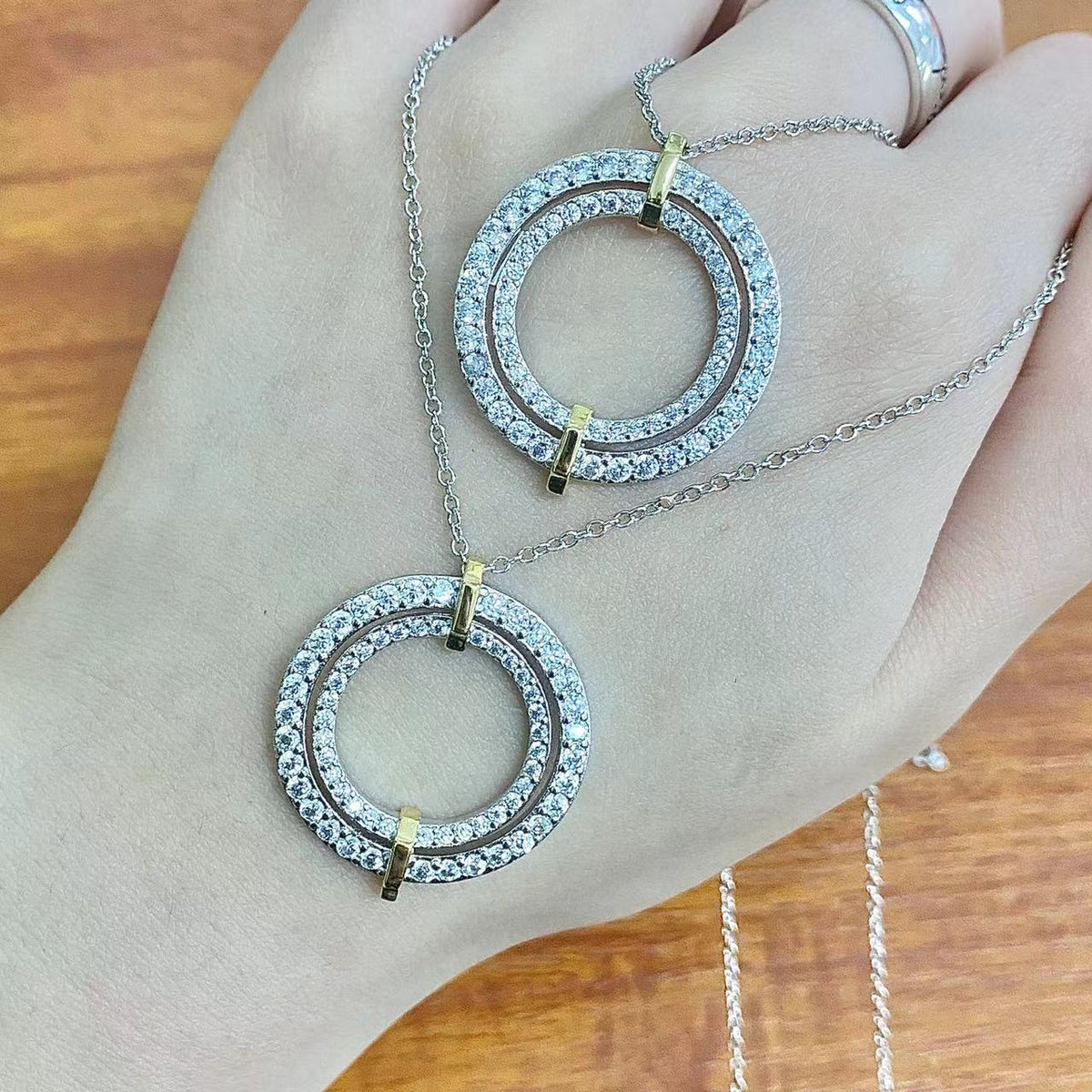 [Lume Jewelry]EDGE DIAMOND GOLD SILVER NECKLACE
