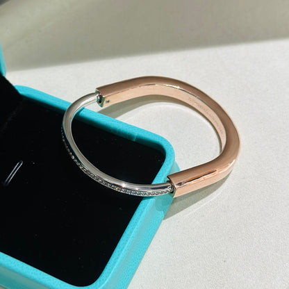 [Lume Jewelry]LOCK PINK GOLD SILVER DIAMOND BRACELET