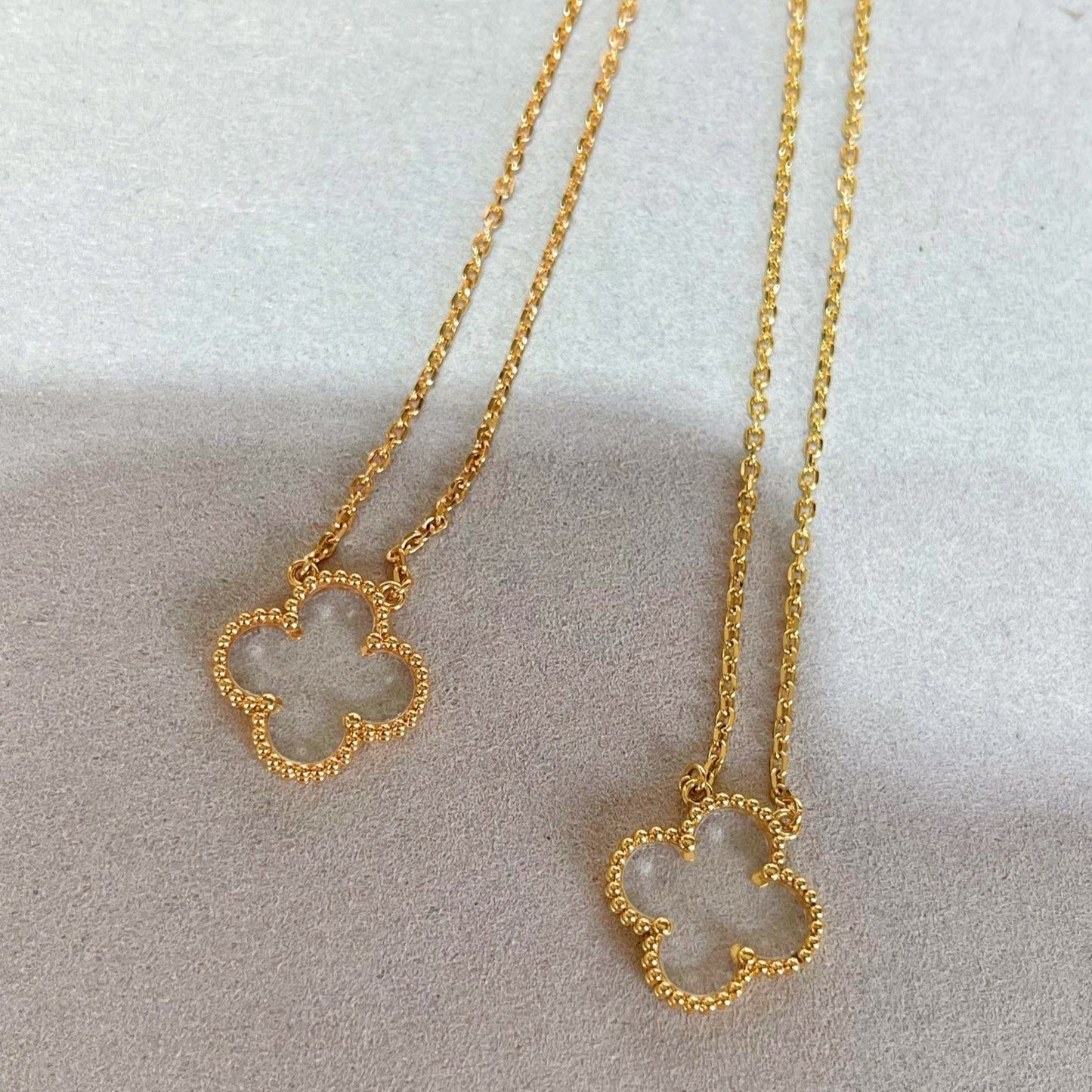 ¡®Lume Jewelry¡¯CLOVER ROCK CRYSTAL ROSE GOLD NECKLACE
