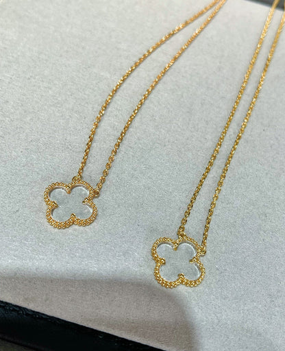 ¡®Lume Jewelry¡¯CLOVER ROCK CRYSTAL ROSE GOLD NECKLACE