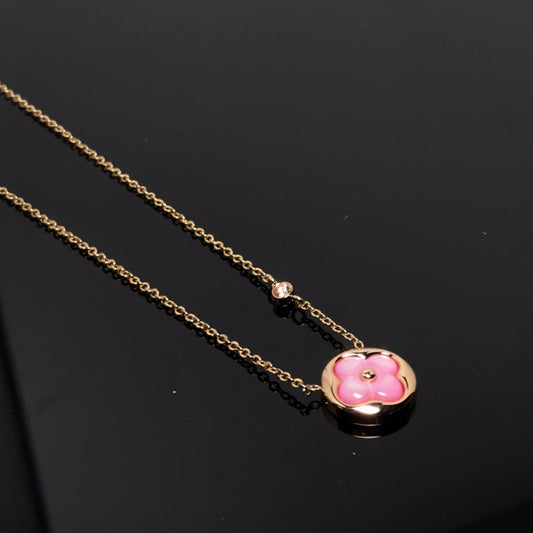 ¡®Lume Jewelry¡¯COLOR BLOSSOM PINK MOP SUN GOLD NECKLACE