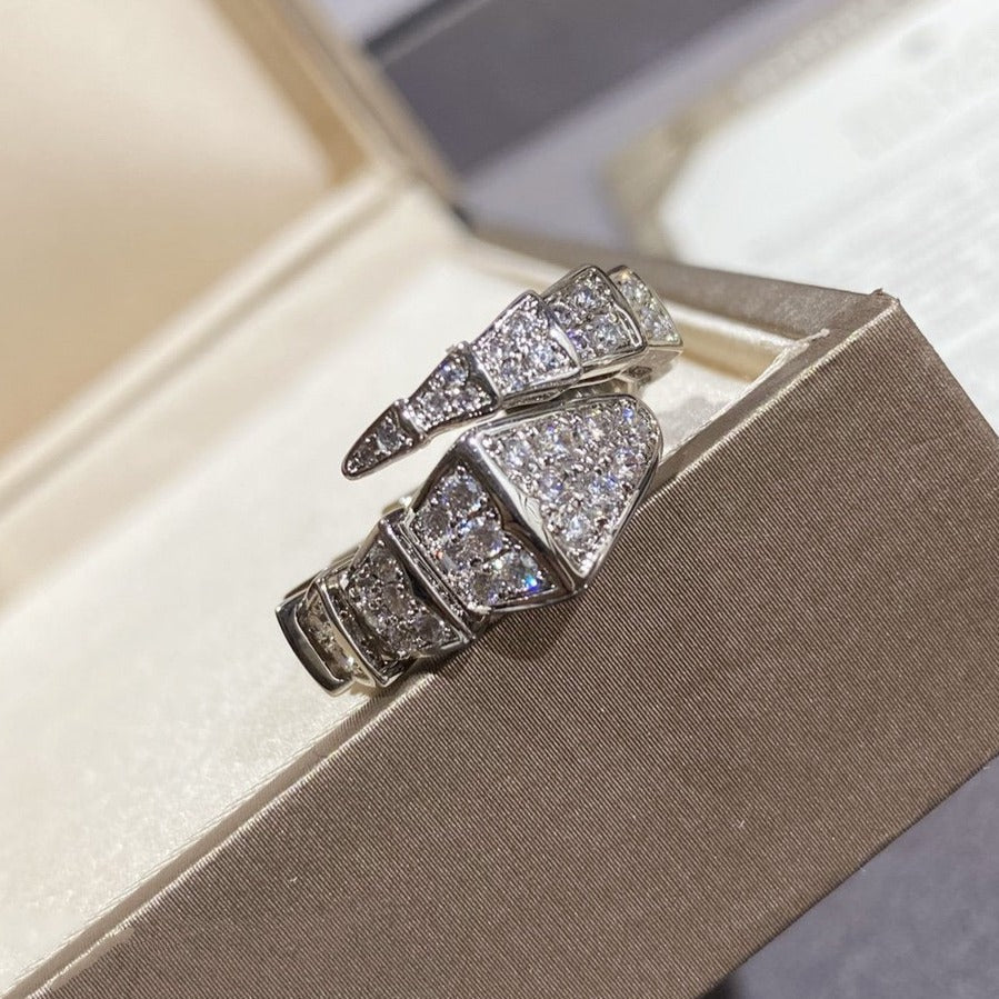 [Lume Jewelry]SERPENTI LARGE RING SILVER DIAMOND PAVED