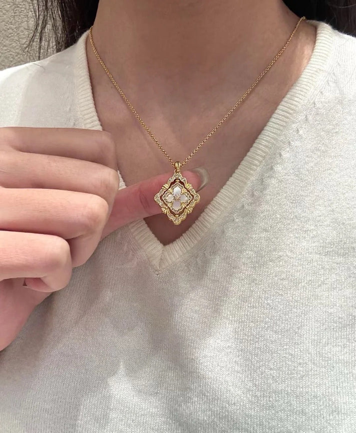 [Lume Jewelry] B.C.L ENAMEL ROTATING SINGLE-DIAMOND NECKLACE£¨Various colors£©