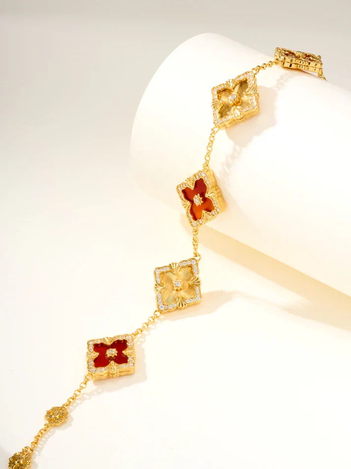 [Lume Jewelry]B.C.L ENAMELED Five-Flower Bracelet£¨Various Colors) BIG SIZE
