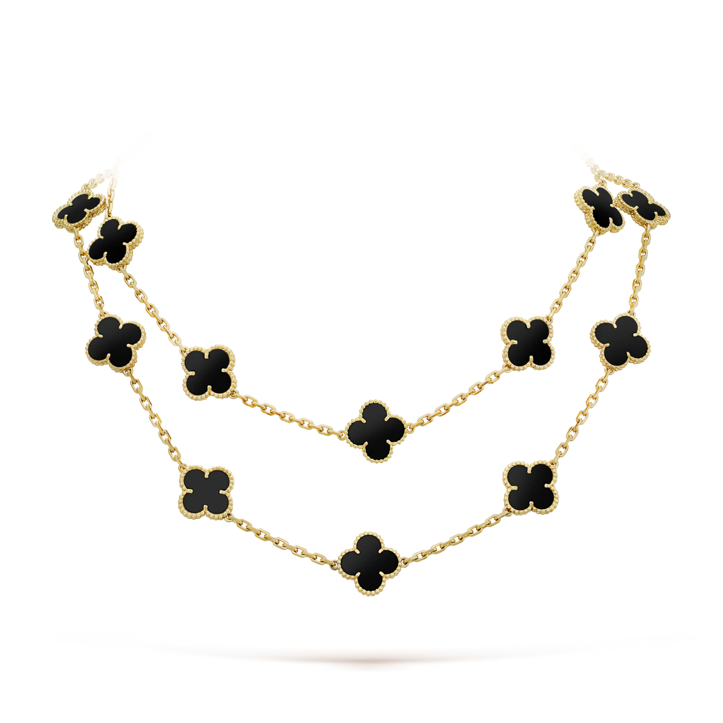 ¡®Lume Jewelry¡¯CLOVER 20 MOTIFS ONYX NECKLACE