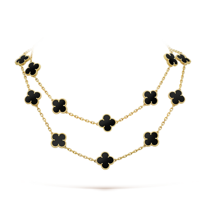 ¡®Lume Jewelry¡¯CLOVER 20 MOTIFS ONYX NECKLACE