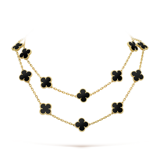 ¡®Lume Jewelry¡¯CLOVER 20 MOTIFS ONYX NECKLACE