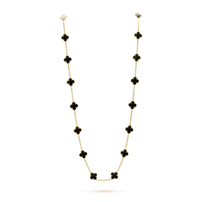 ¡®Lume Jewelry¡¯CLOVER 20 MOTIFS ONYX NECKLACE