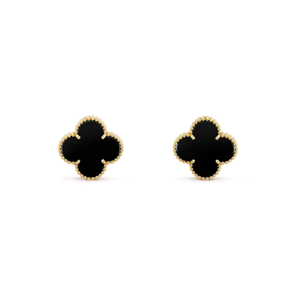 ¡®Lume Jewelry¡¯CLOVER MEDIUM 1 MOTIFS  ONYX STUD EARRINGS