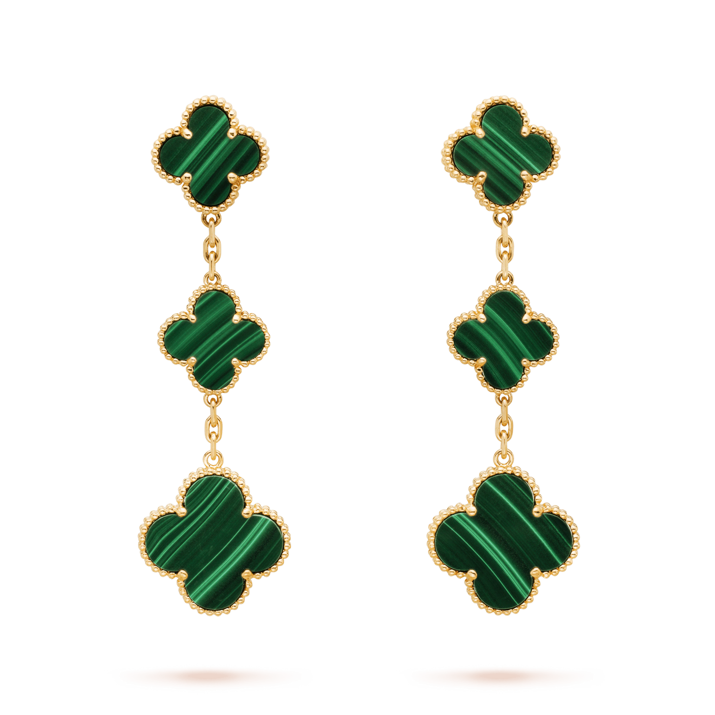 ¡®Lume Jewelry¡¯CLOVER MALACHITE 3 MOTIFS GOLD