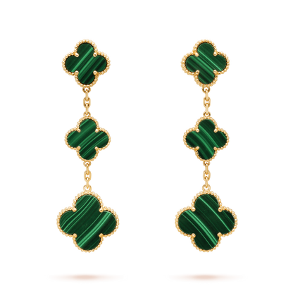 ¡®Lume Jewelry¡¯CLOVER MALACHITE 3 MOTIFS GOLD