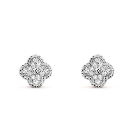 ¡®Lume Jewelry¡¯CLOVER MINI DIAMOND STUD EARRINGS