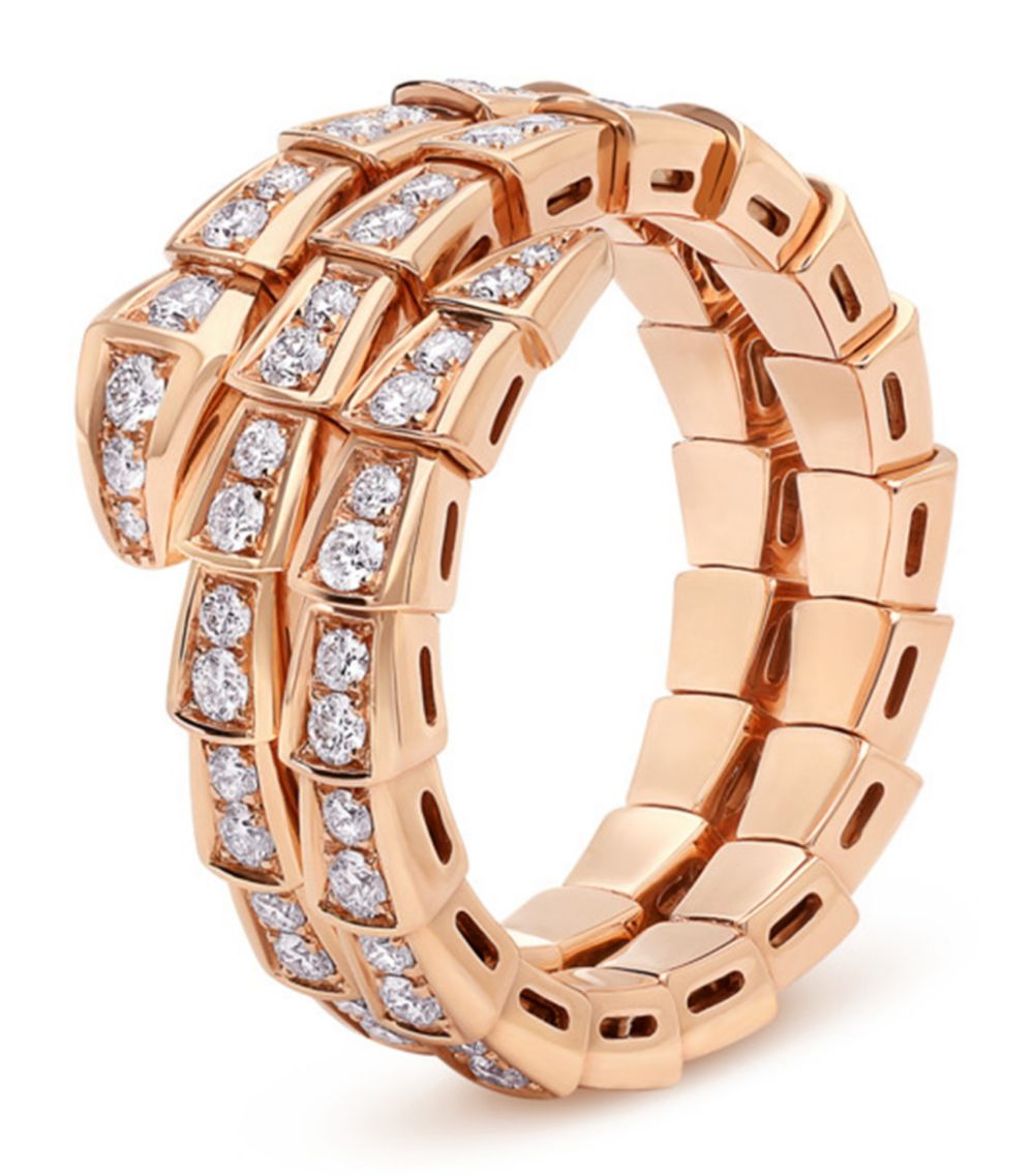 [Lume Jewelry]SERPENTI RING PINK GOLD DIAMOND DOUBLE ROW
