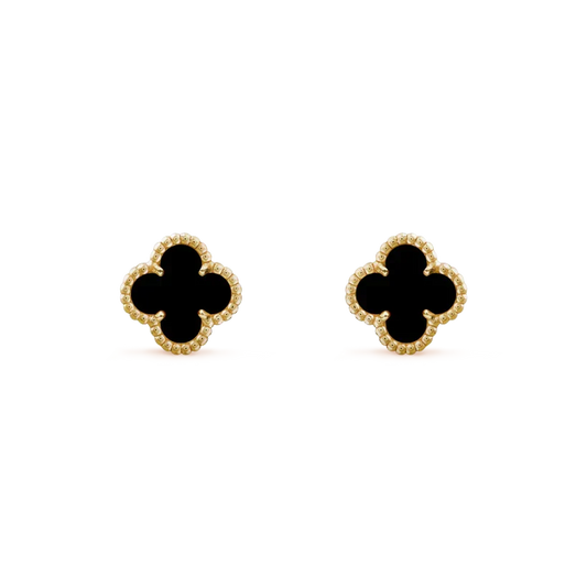 ¡®Lume Jewelry¡¯CLOVER MINI 9.5MM BLACK MOP EARRINGS