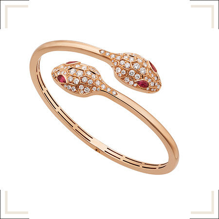 [Lume Jewelry]SERPENTI BRACELET PINK GOLD DIAMOND DOUBLE SNAKE
