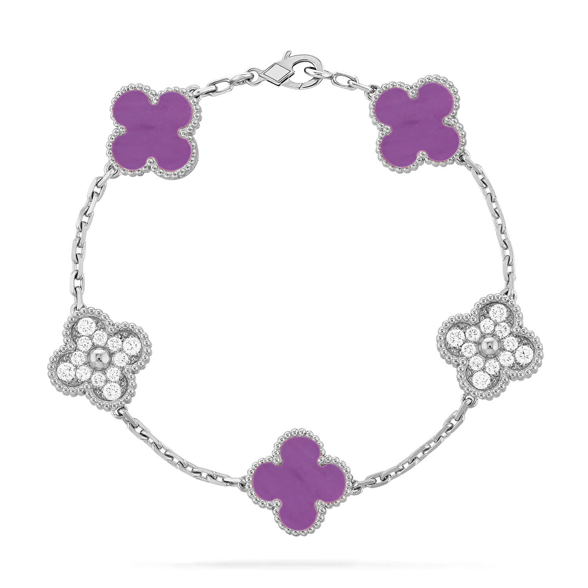 [Lume Jewelry]New  CLOVER 5 MOTIF VIOLET BRACELET COLLECTION