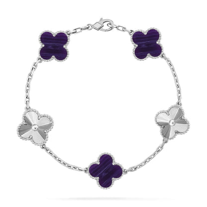 [Lume Jewelry]New CLOVER 5 MOTIF PURPLE STRIPES BRACELET COLLECTION