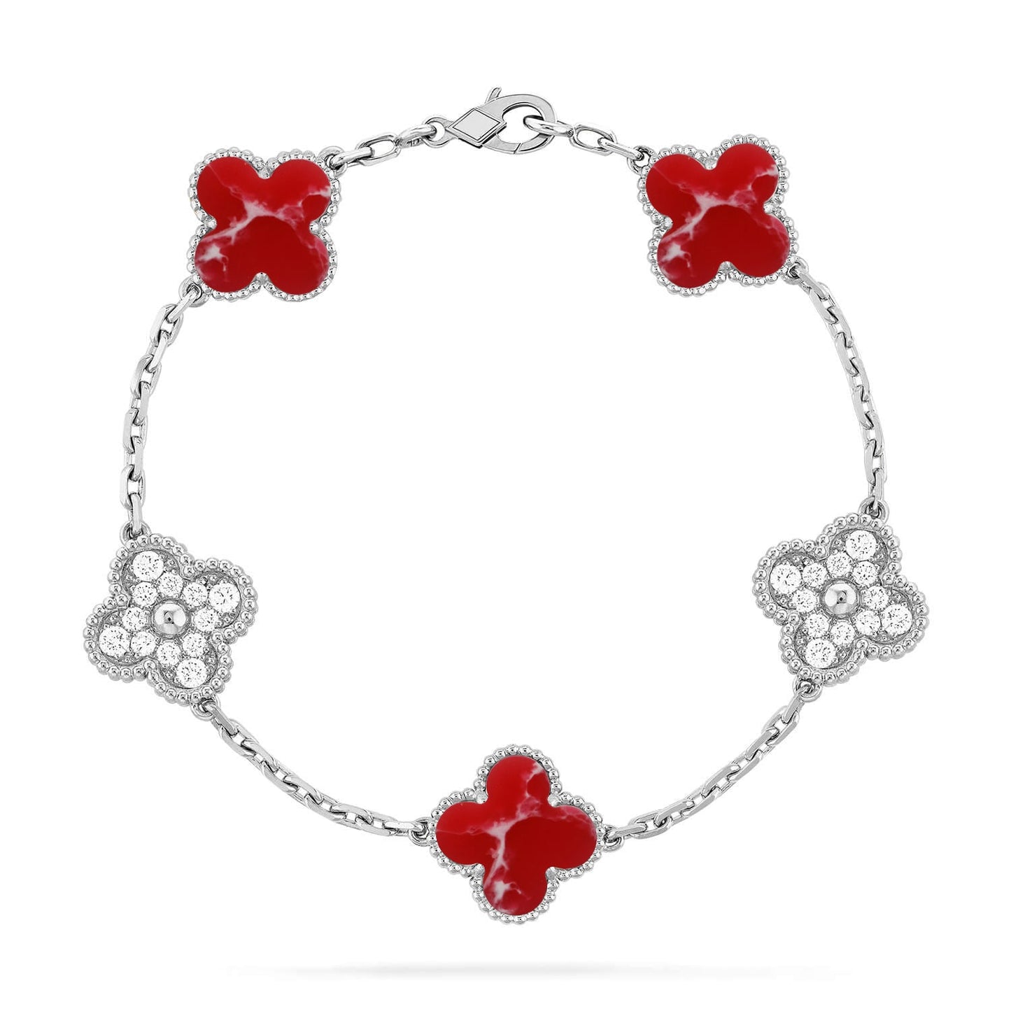 [Lume Jewelry]New CLOVER 5 MOTIF RED PATTERN BRACELET COLLECTION