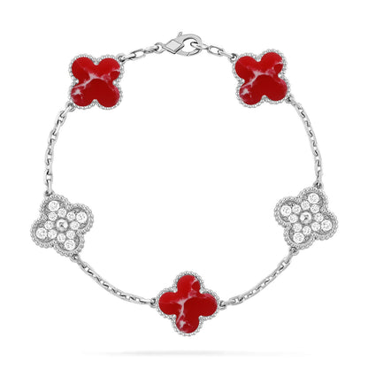 [Lume Jewelry]New CLOVER 5 MOTIF RED PATTERN BRACELET COLLECTION