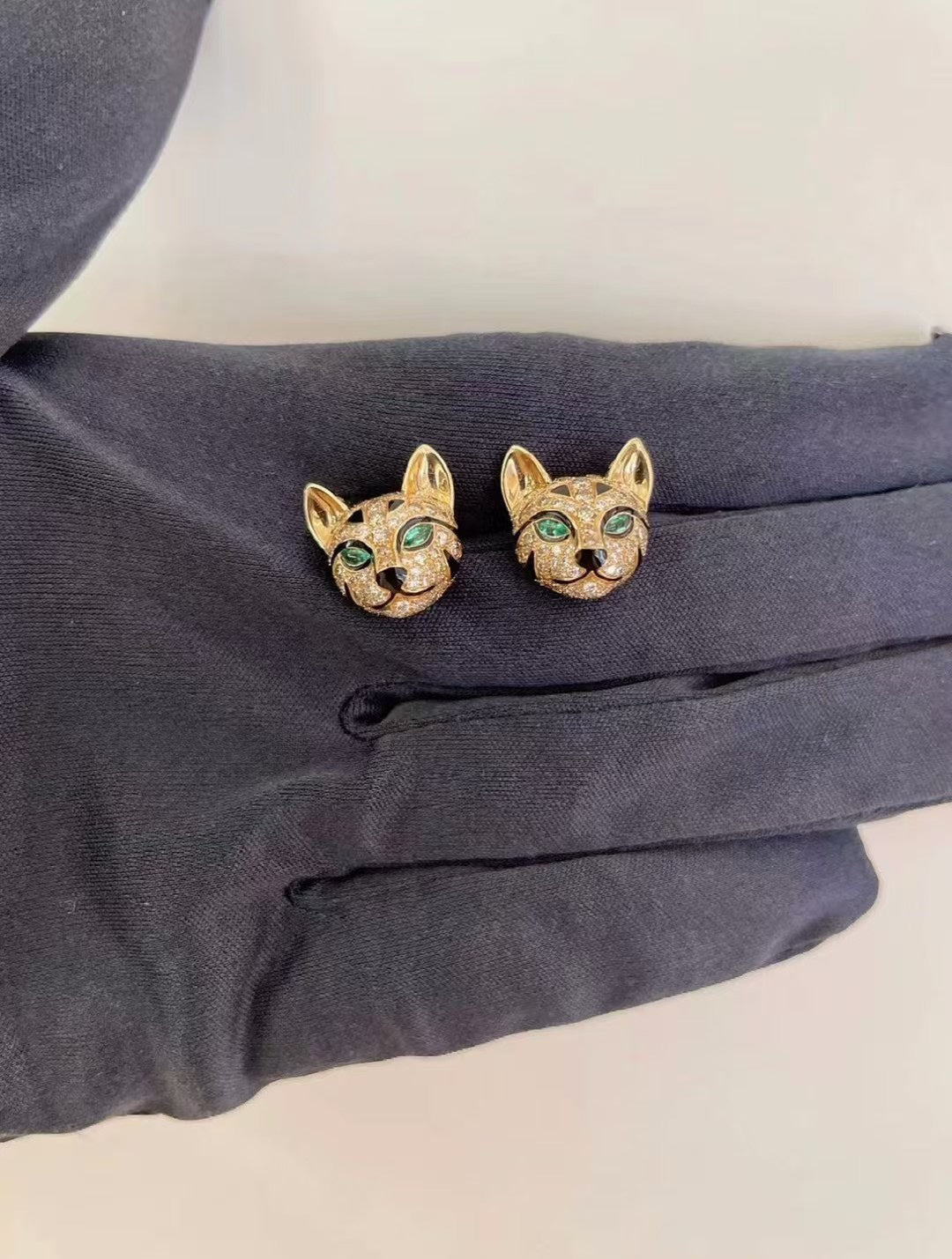 ¡®Lume Jewelry¡¯ Panther Face Stud Earrings