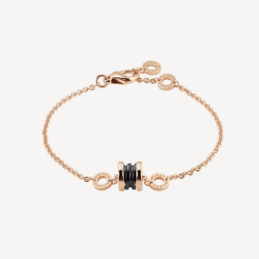[Lume Jewelry]ZERO 1 SOFT PINK GOLD AND BLACK CERAMIC BRACELET