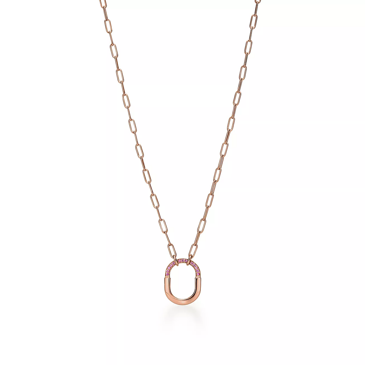 [Lume Jewelry]LOCK SMALL PENDANT PINK DIAMOND PINK GOLD NECKLACE