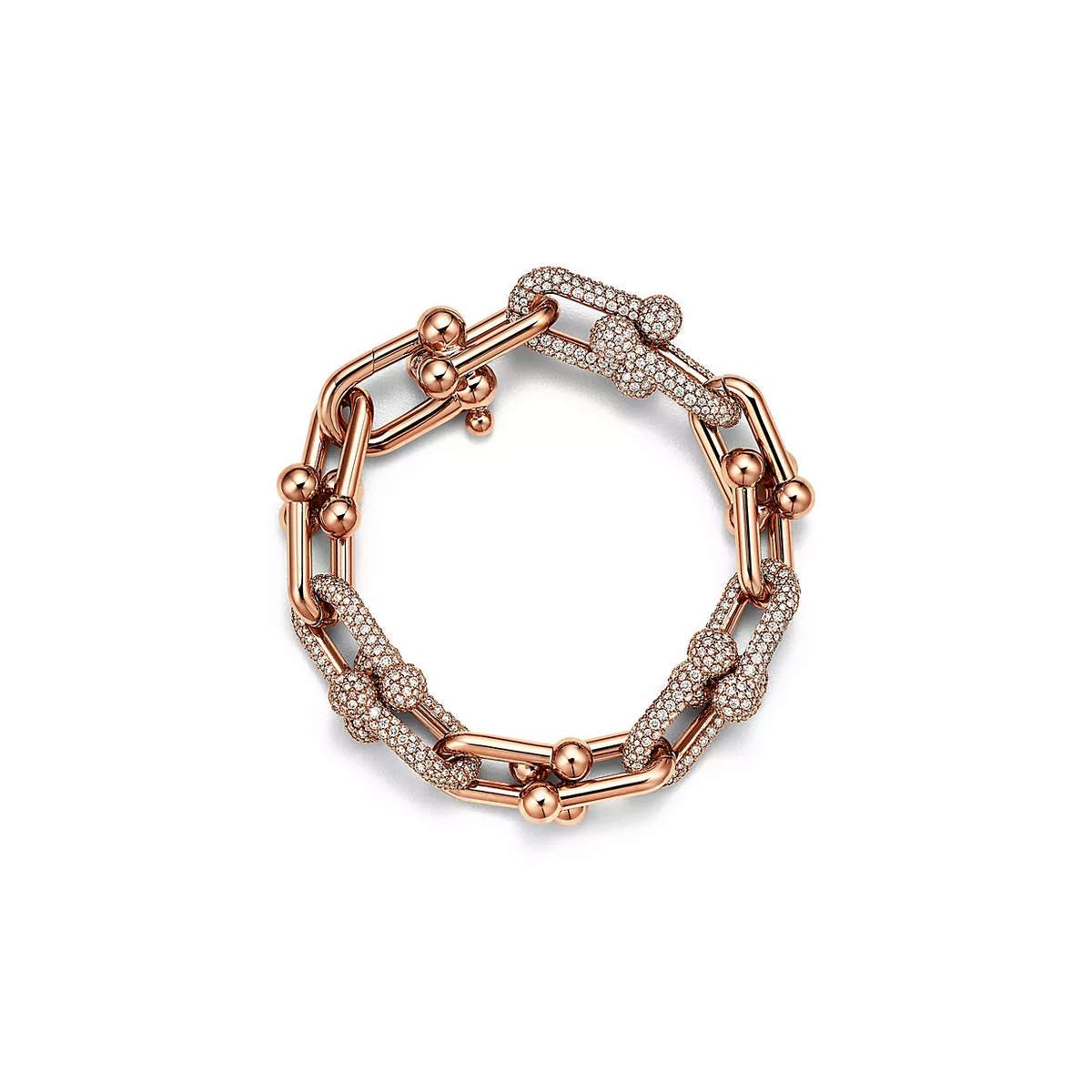 [Lume Jewelry]HARDWEAR LARGE LINK PINK GOLD PAVED DIAMOND BRACELET