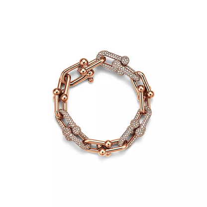 [Lume Jewelry]HARDWEAR LARGE LINK PINK GOLD PAVED DIAMOND BRACELET