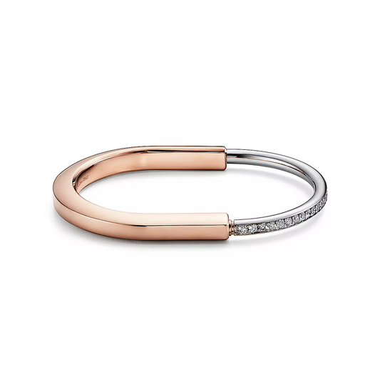 [Lume Jewelry]LOCK BRACELET ROSE AND WHITE GOLD DIAMOND
