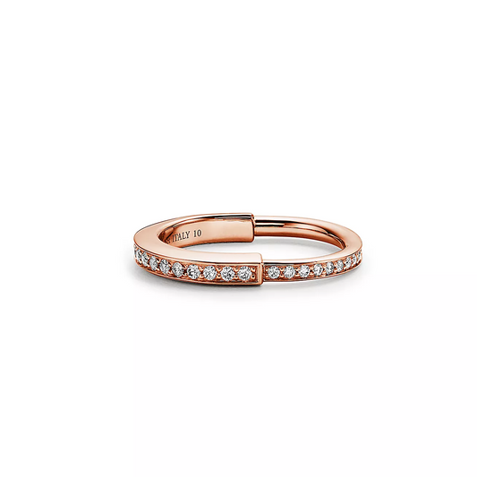 [Lume Jewelry]LOCK RING PINK GOLD DIAMOND PAVED